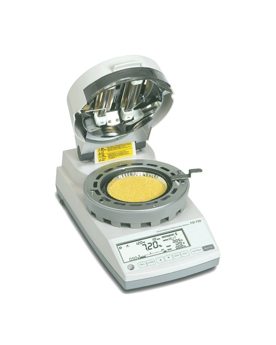 Analizador de Humedad FD-720 Precisa medición de la humedad por medio del nuevo sensor Unibloc y lámparas de cuarzo infrarrojo